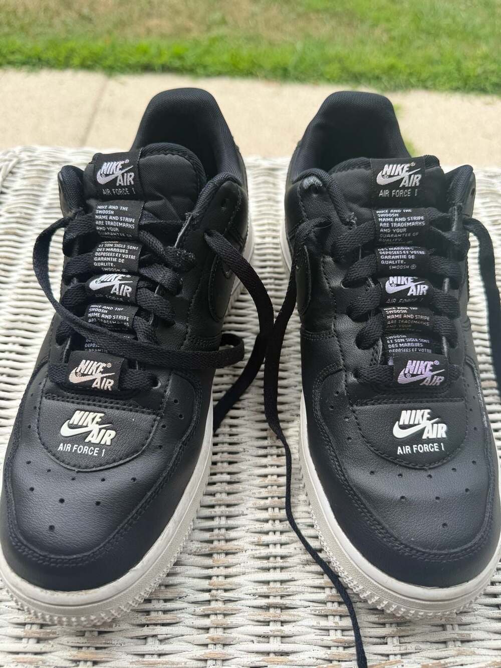 Nike Air Force 1 '07 LV8 Double Air Black White Sneakers CJ1379-001